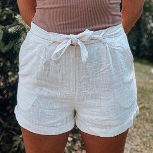 Linen Oatmeal Colored Shorts